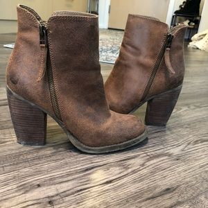 Distressed brown booties. Rebel brand.